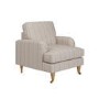 Cream Chenille Blue Striped Armchair - Payton