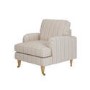 Cream Chenille Blue Striped Armchair - Payton