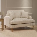 SOF234 Cream Chenille Blue Striped Love Seat – Payton 