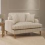 Cream Chenille Blue Striped Love Seat – Payton 