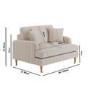 Cream Chenille Blue Striped Love Seat – Payton 