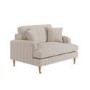 Cream Chenille Blue Striped Love Seat – Payton 