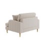 Cream Chenille Blue Striped Love Seat – Payton 