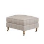 Cream Chenille Blue Striped Footstool - Payton
