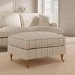 Cream Chenille Blue Striped Footstool - Payton
