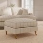 Cream Chenille Blue Striped Footstool - Payton