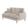 Cream Chenille Blue Striped 2 Seater Sofa - Payton