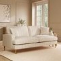 Cream Chenille Blue Striped 3 Seater Sofa - Payton