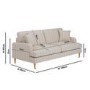 Cream Chenille Blue Striped 3 Seater Sofa - Payton