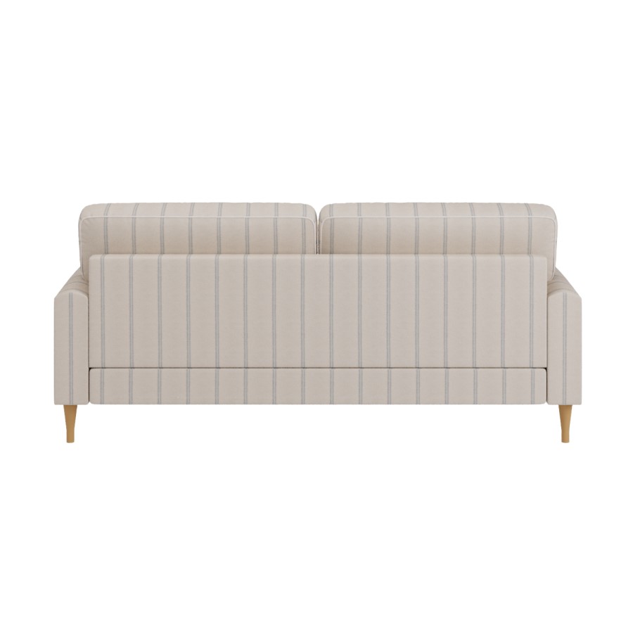Cream Chenille Blue Striped 3 Seater Sofa - Payton