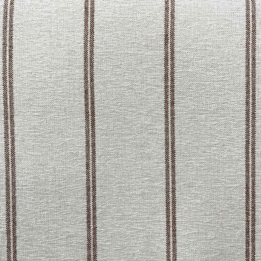 Cream Chenille Burnt Orange Striped Armchair - Payton