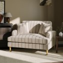 SOF239 Cream Chenille Burnt Orange Striped Love Seat – Payton