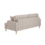 Cream Chenille Burnt Orange Striped 3 Seater Sofa - Payton