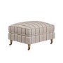 Cream Chenille Burnt Orange Striped Footstool - Payton