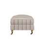 Cream Chenille Burnt Orange Striped Footstool - Payton