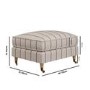 Cream Chenille Burnt Orange Striped Footstool - Payton