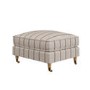 Cream Chenille Burnt Orange Striped Footstool - Payton