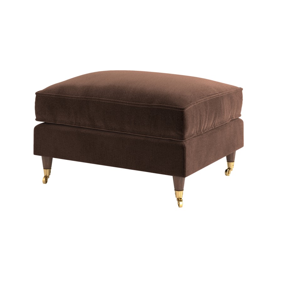 Brown Chenille Footstool - Payton