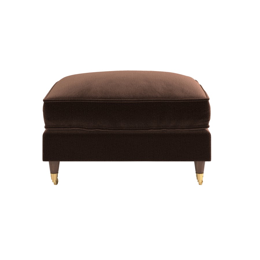 Brown Chenille Footstool - Payton