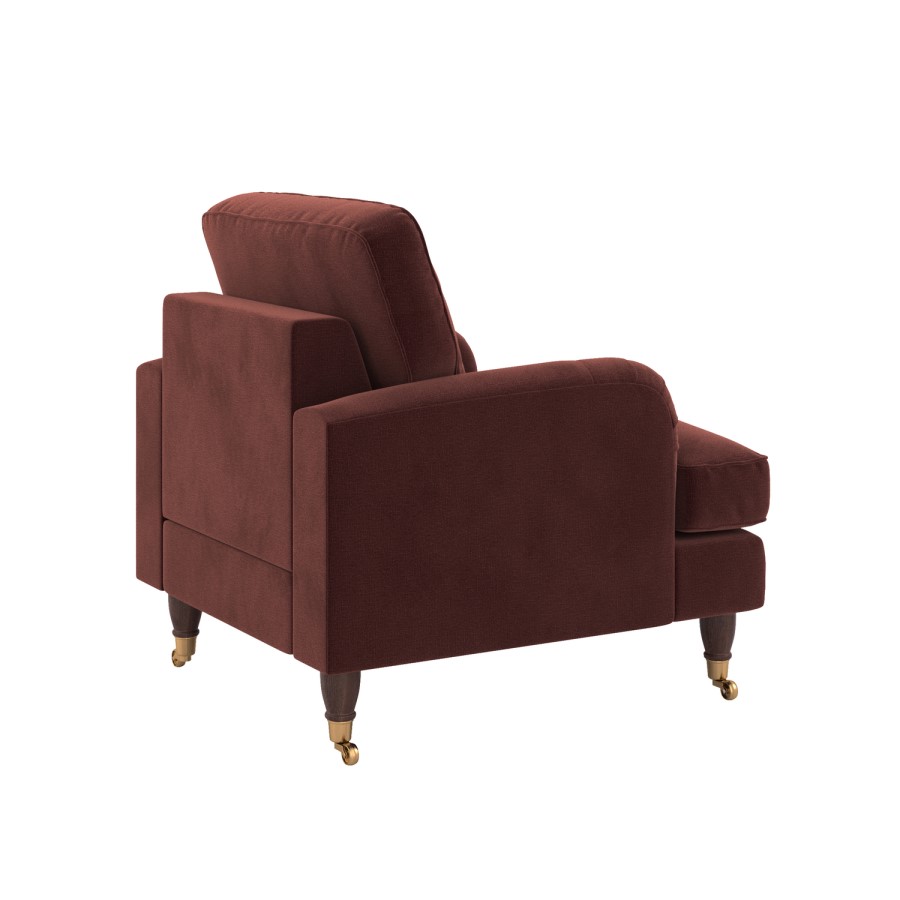 Merlot Red Chenille Armchair - Payton