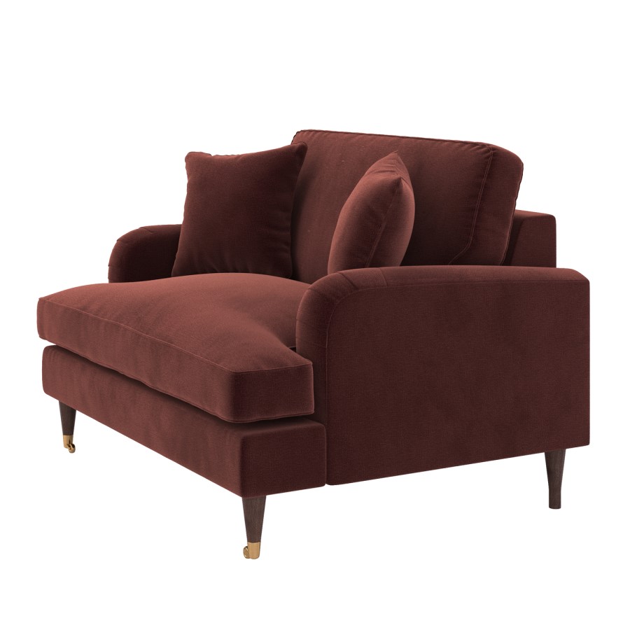 Merlot Red Chenille Love Seat – Payton 