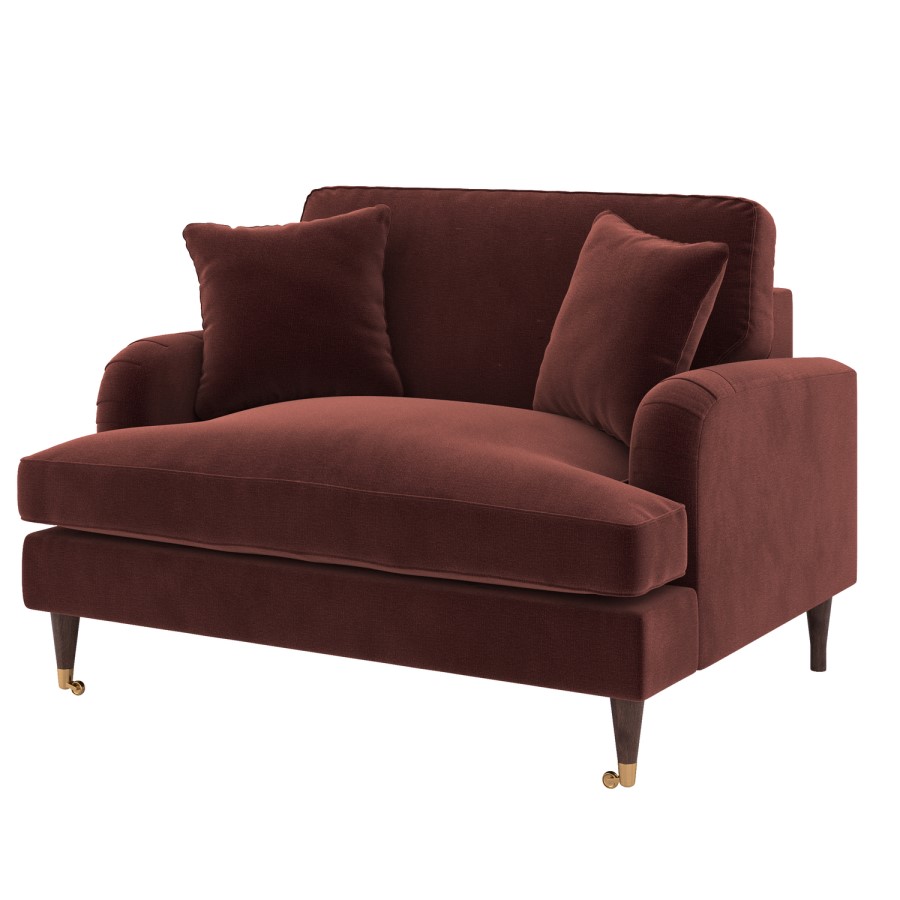Merlot Red Chenille Love Seat – Payton 