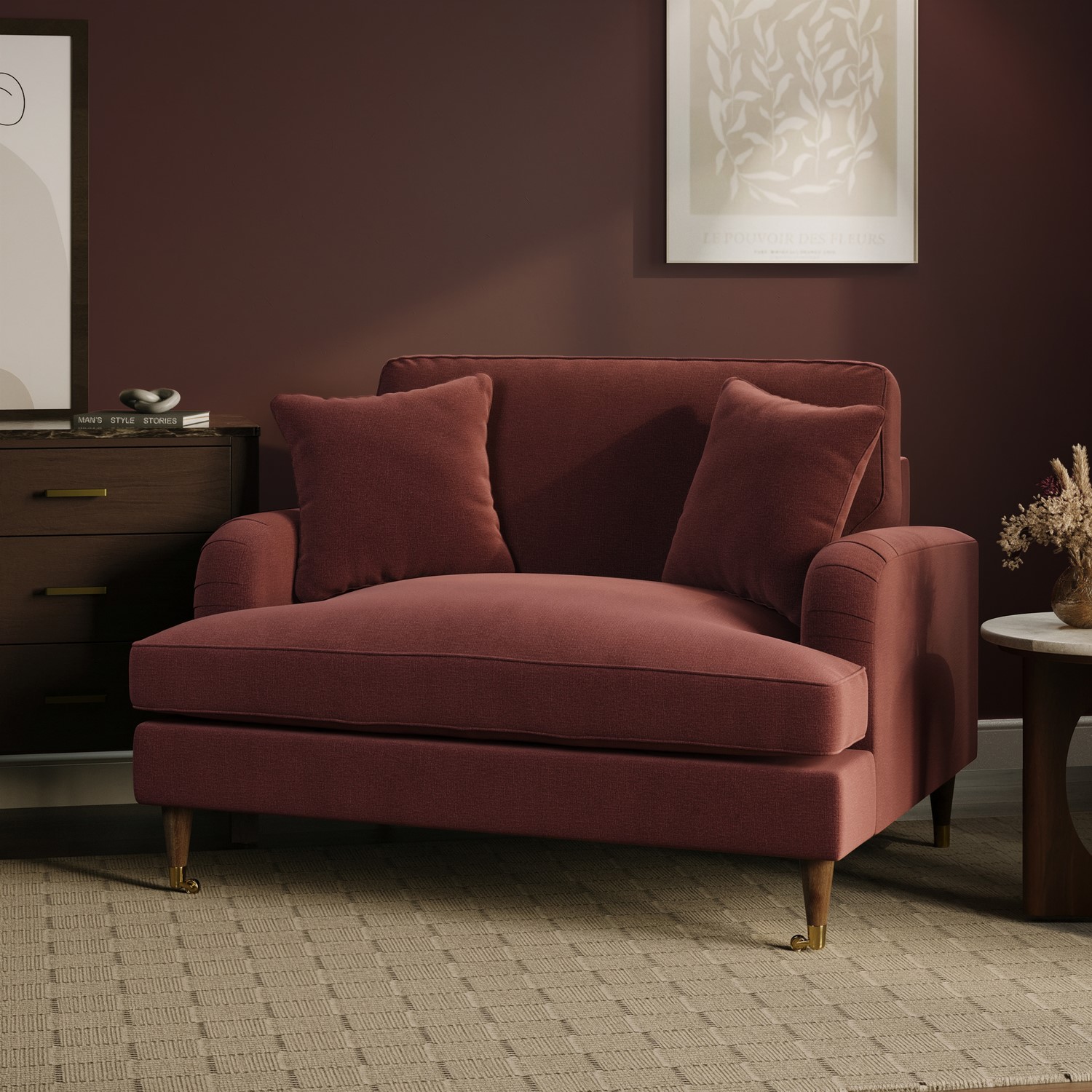 Merlot Chenille Love Seat