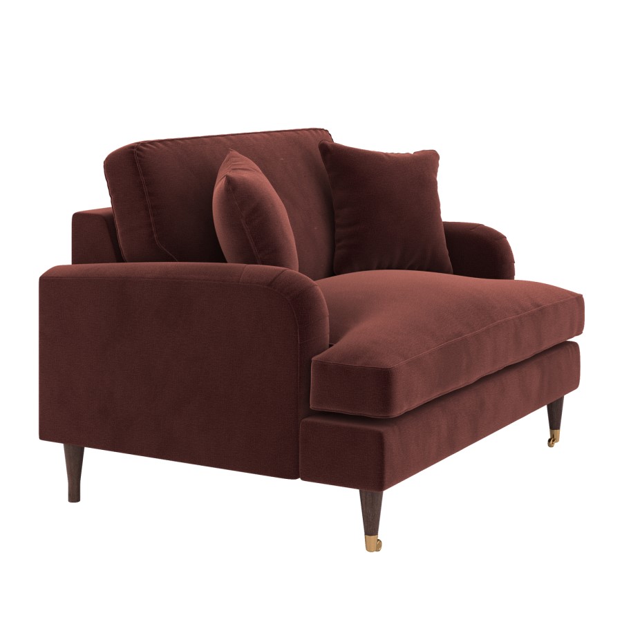 Merlot Red Chenille Love Seat – Payton 