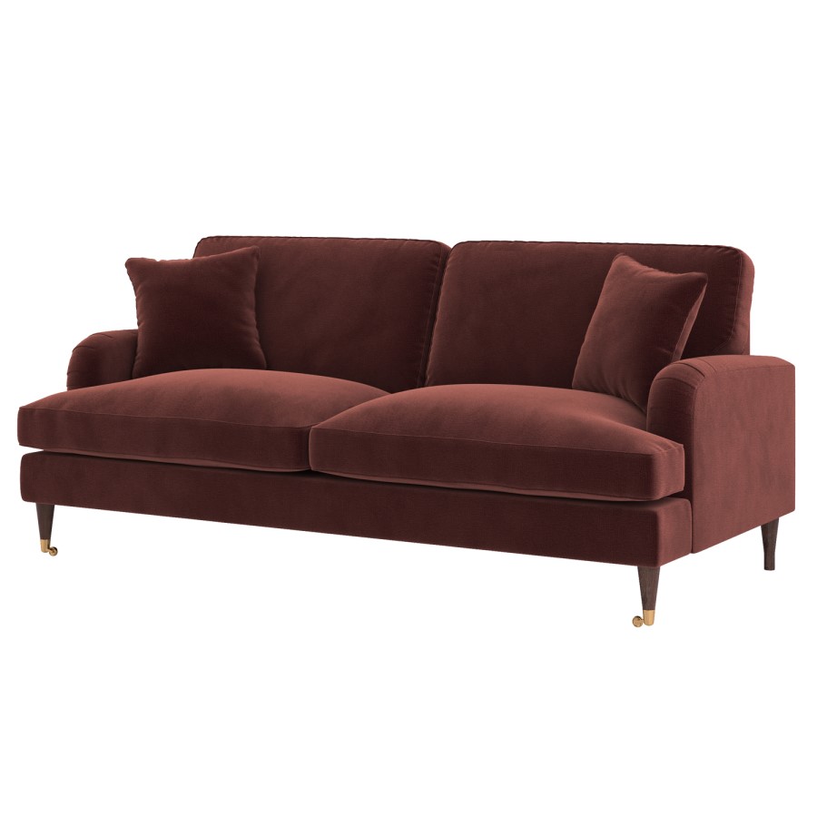 Merlot Red Chenille 3 Seater Sofa - Payton