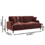Merlot Red Chenille 3 Seater Sofa - Payton