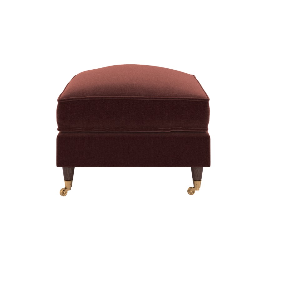 Merlot Red Chenille Footstool - Payton