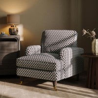 Patterned Velvet Armchair - Payton