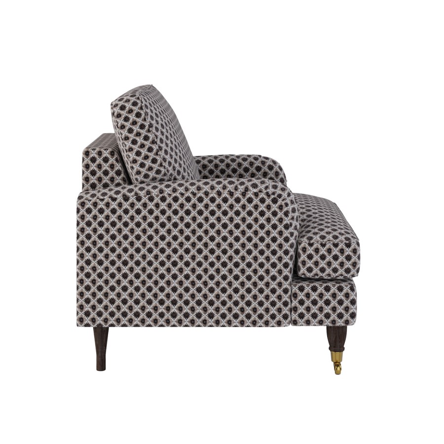 Patterned Velvet Armchair - Payton