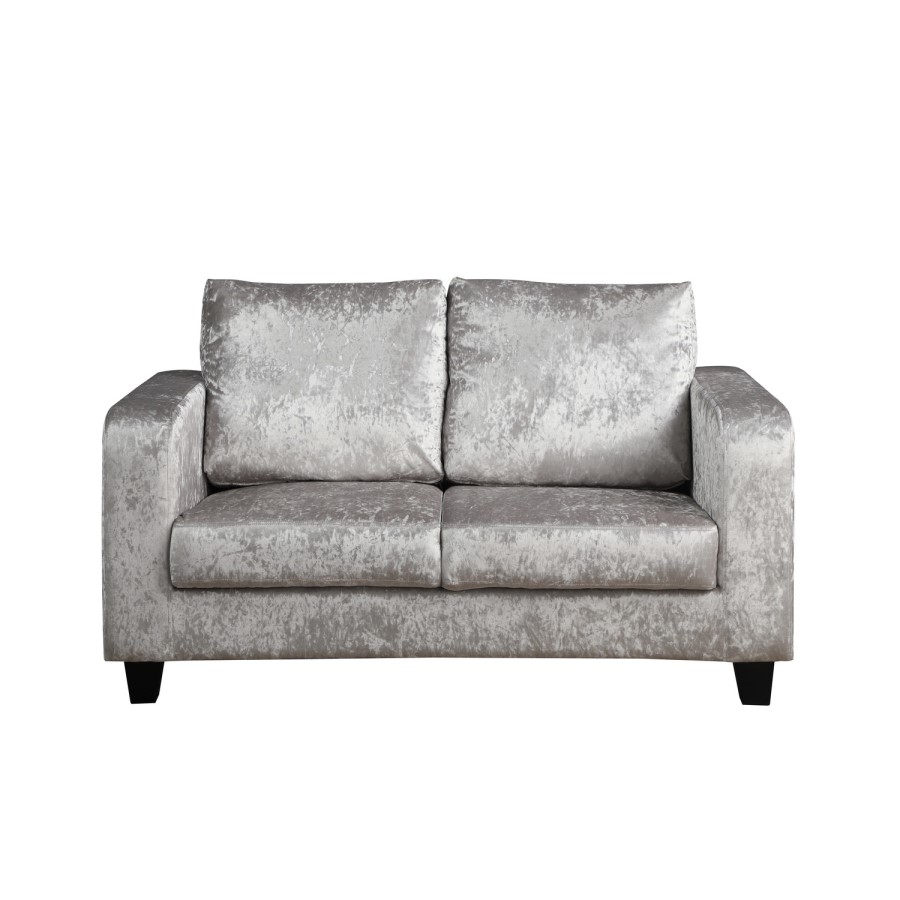 LPD Silver Velvet Sofa Seats 2