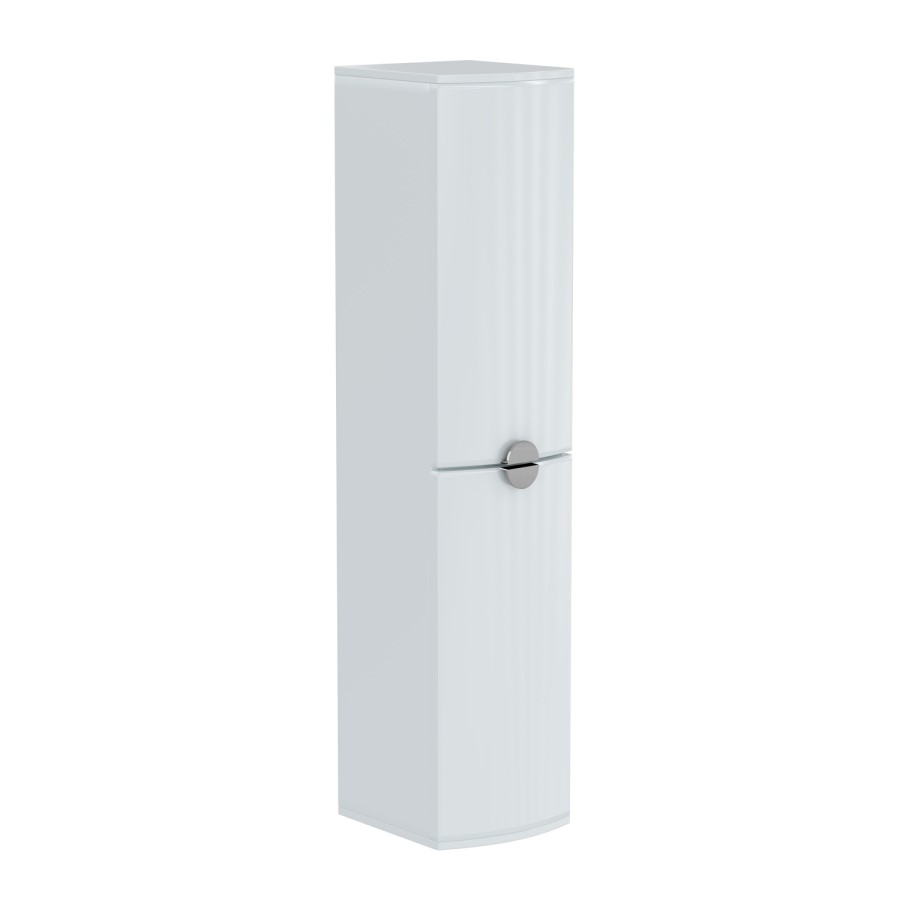 White Wall Mounted Tall Bathroom Cabinet 320mm - Elm