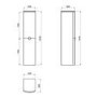 White Wall Mounted Tall Bathroom Cabinet 320mm - Elm