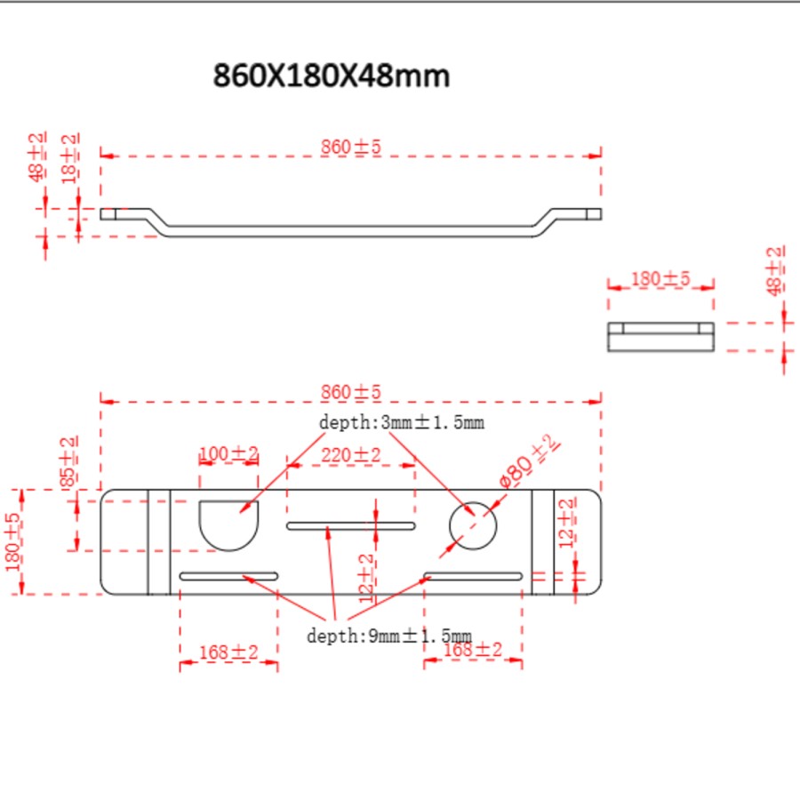 860mm Matt White Solid Surface Bath Tray / Caddy - Opal