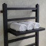 Black Towel Radiator with Shelves 1200 x 500mm - Sonoran