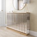 SOP002 Narrow Mirrored Radiator Cover with Gold Detail - 124cm - Sophia