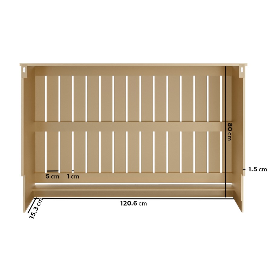 ONLY OPENED - Narrow Mirrored Radiator Cover with Gold Detail - Sophia