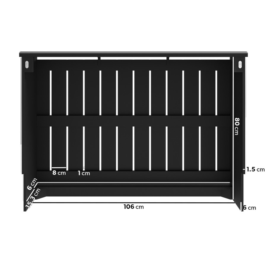 ALMOST PERFECT - Narrow Mirrored Radiator Cover with Black Detail 111cm- Sophia