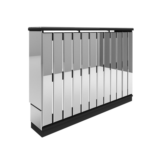 Narrow Mirrored Radiator Cover with Black Detail - 111cm - Sophia