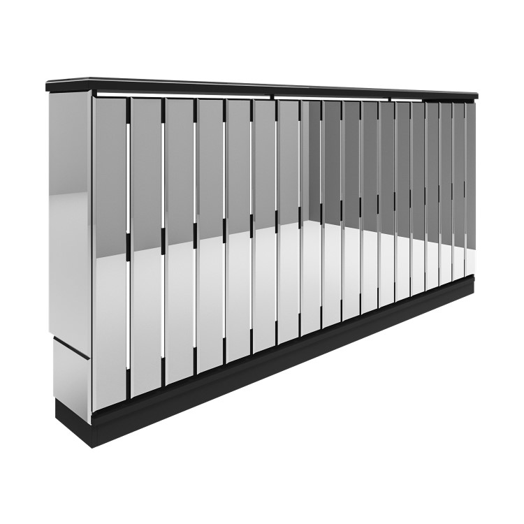 ALMOST PERFECT - Narrow Mirrored Radiator Cover with Black Detail - 152cm - Sophia