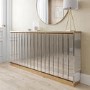 Narrow Mirrored Radiator Cover with Gold Detail - 152cm - Sophia
