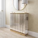 A1/SOP007 ONLY OPENED - Narrow Mirrored Radiator Cover with  Gold Detail 78cm- Sophia