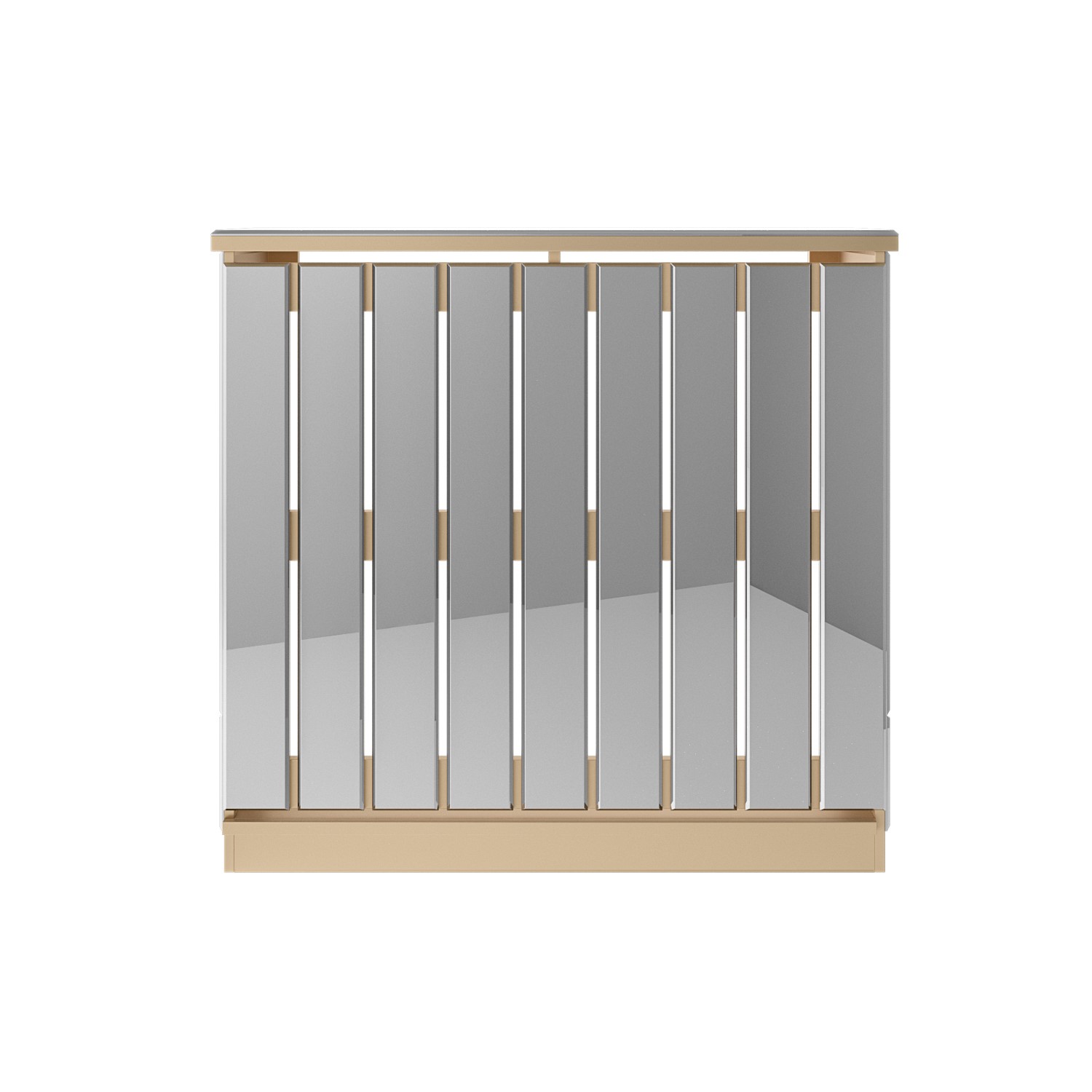 Narrow Mirrored Radiator Cover with Gold Detail - 78cm - Sophia ...
