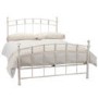 White Metal King Size Bed Frame with Crystal Finials - Sophie - Julian Bowen