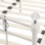 White Metal King Size Bed Frame with Crystal Finials - Sophie - Julian Bowen