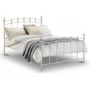 White Metal King Size Bed Frame with Crystal Finials - Sophie - Julian Bowen