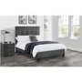 Dark Grey Upholstered Super King Bed Frame with High Headboard - Sorrento - Julian Bowen